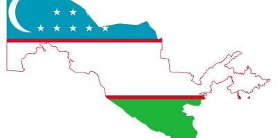 Mapa d'Uzbekistan bandera 